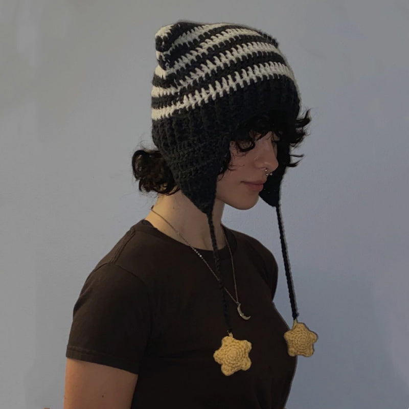 CAT MODE 🐈 Striped Knit Beanie