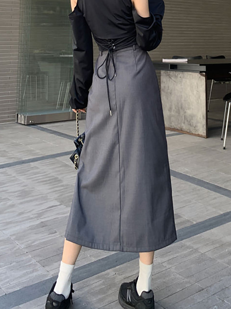 GLITCHED PLEATED SKIRT 🖤